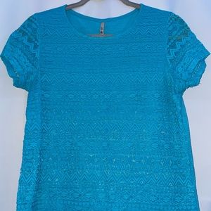 Blue lace tee